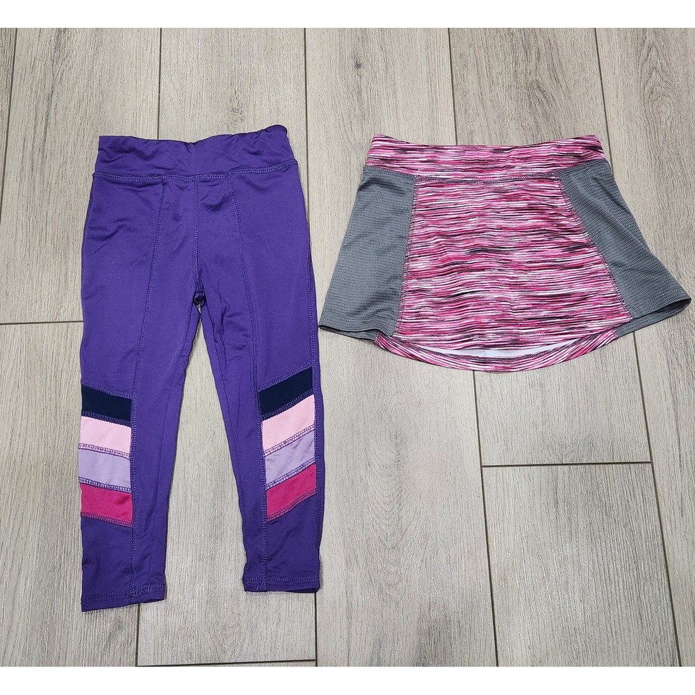 Girls Gumballs Leggings 4T and Energy Zone Skort‎ XS 4/5 Sports Athletic Lot
